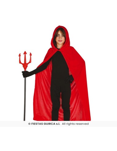 Capa roja tercipelo capucha   100 cm