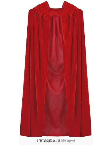 Capa roja tercipelo capucha   100 cm