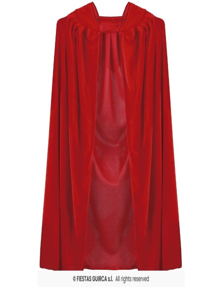 Capa roja tercipelo capucha   100 cm