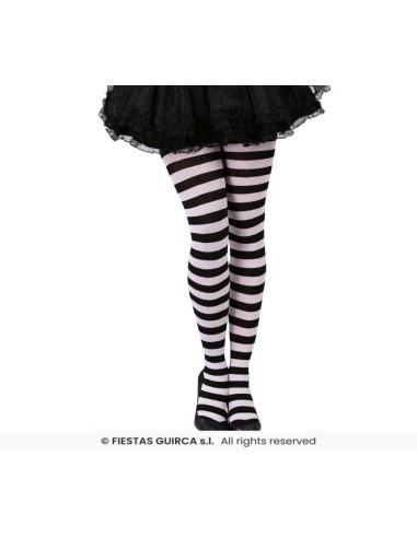 Pantys blancas rayas negras