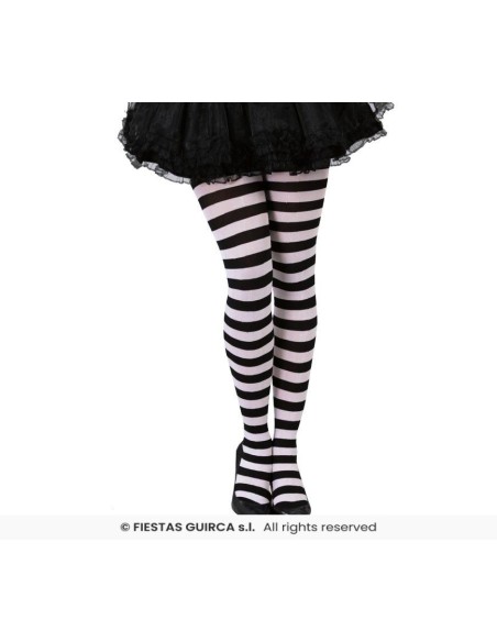 Pantys blancas rayas negras