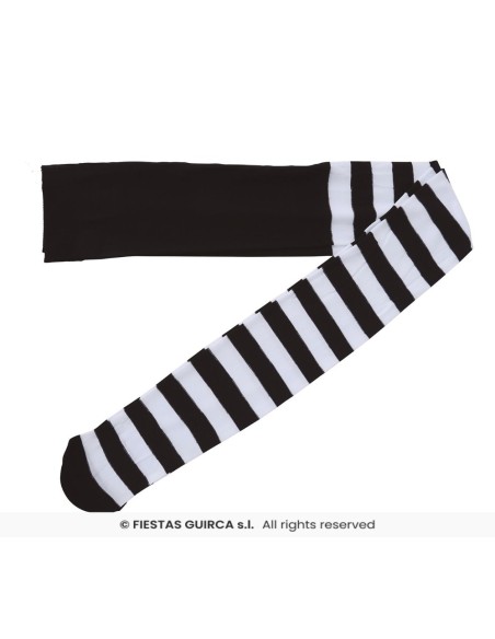 Pantys blancas rayas negras
