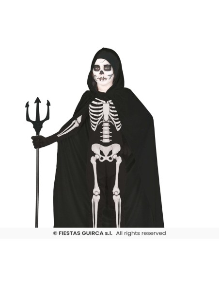 Capa negra tercipelo capucha   100 cm