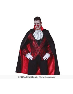 Capa negra con forro rojo 115   cm
