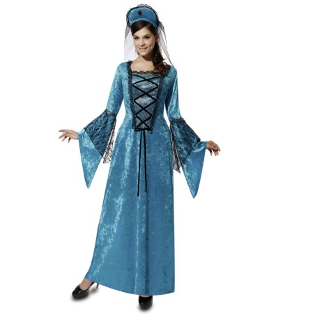 DISFRAZ PRINCESA AZUL MEDIEVAL ADULTO M/