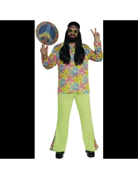 DISFRAZ FLOWER POWER HIPPIE (XXL)