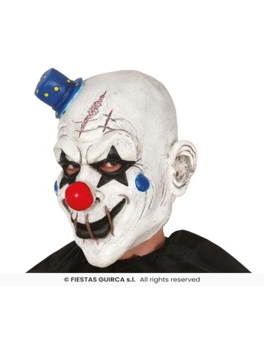 Mascara payaso con gorrito   latex
