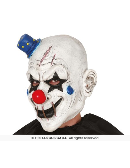 Mascara payaso con gorrito   latex