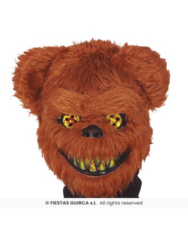 Mascara oso terror con pelo   pvc