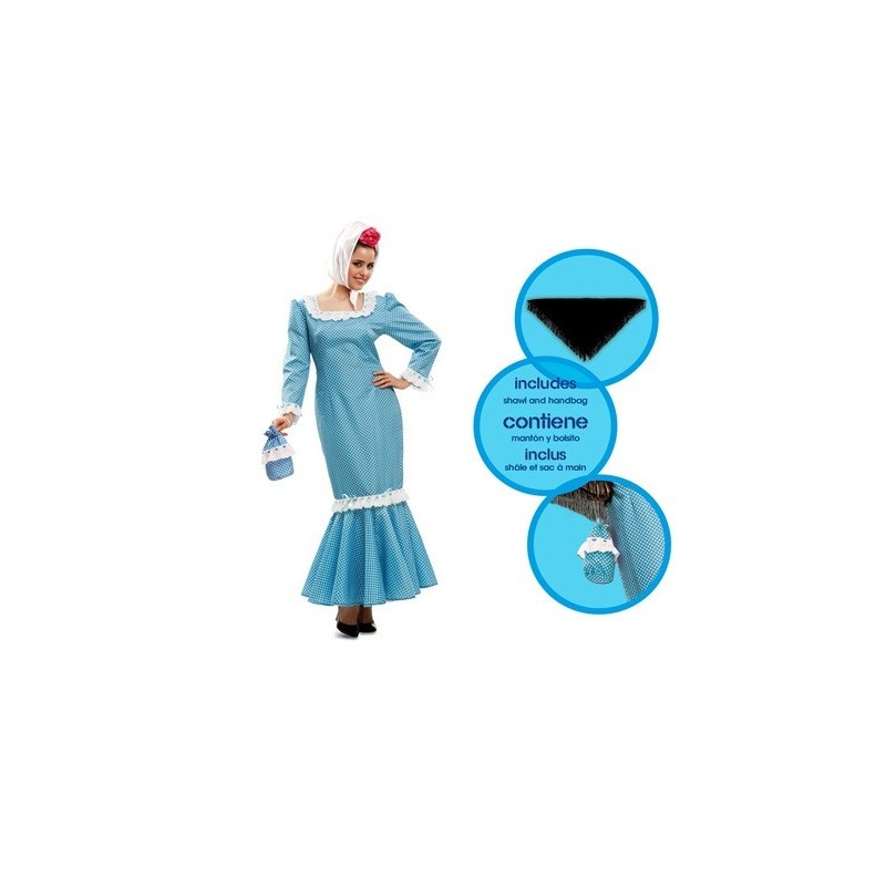 DISFRAZ CHULAPA MADRILEÑA AZUL MUJER ML
