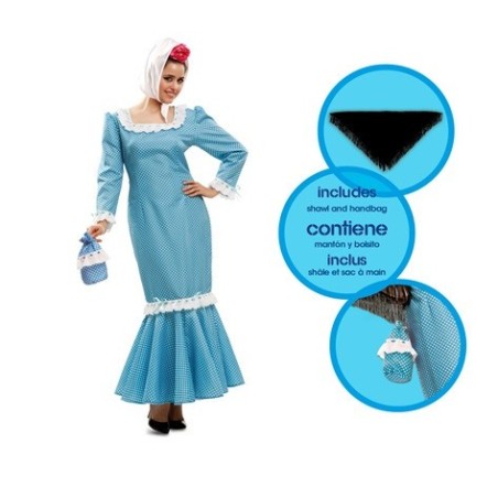 DISFRAZ CHULAPA MADRILEÑA AZUL MUJER ML