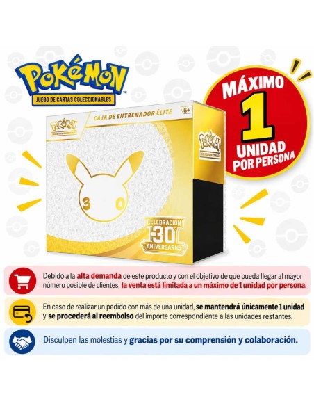 Pokemon TCG 30TH Caja Entrenador Élite