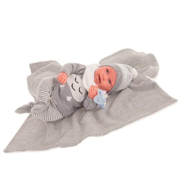 MUÑECO SWEET REBORN PIPO TOQUILLA GRIS - Imagen 1