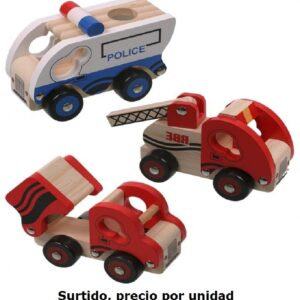 VEHICULOS 13 CM EMERGENCIAS MADERA