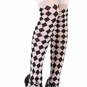 MEDIAS ROMBOS ARLEQUIN BLANCO Y NEGRO