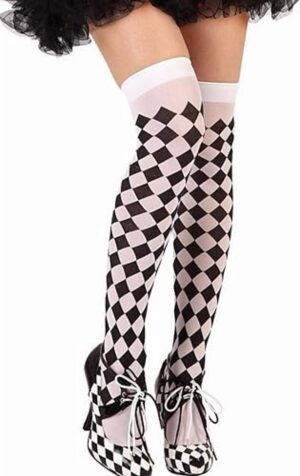 MEDIAS ROMBOS ARLEQUIN BLANCO Y NEGRO