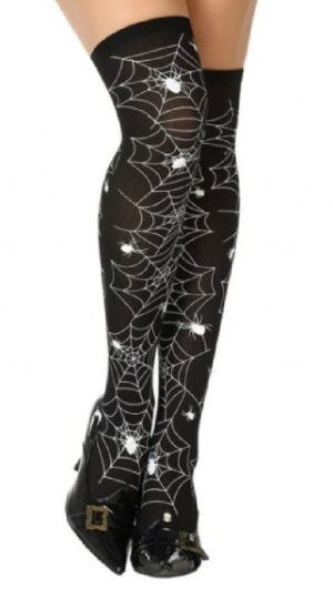 MEDIAS NEGRAS CON TELARAÑAS HALLOWEEN