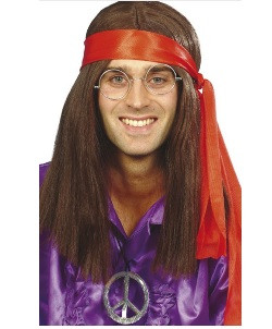 MEDALLON DEL SIMBOLO DE LA PAZ HIPPY EN PLATEADO