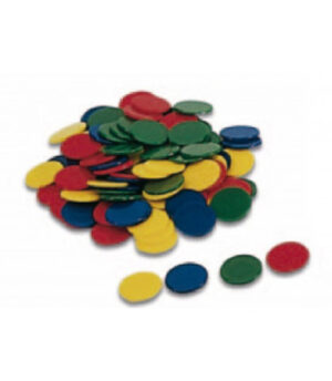 BOLSA CON 100 FICHAS 15 MM.DE COLORES