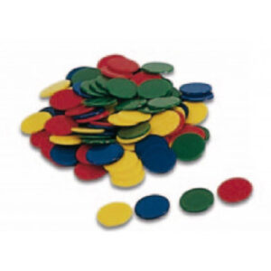BOLSA CON 100 FICHAS 15 MM.DE COLORES