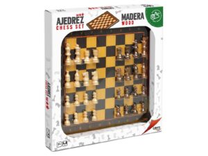 TABLERO AJEDREZ CON ACCESORIOS MADERA