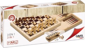 AJEDREZ / DAMAS / BACKGAMMON 3 EN 1