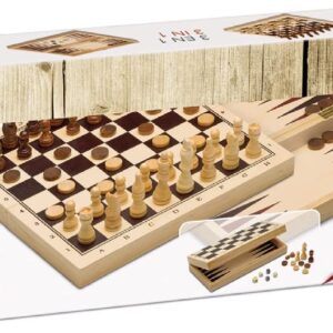 AJEDREZ / DAMAS / BACKGAMMON 3 EN 1