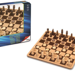 AJEDREZ DAMAS DE MADERA METAL BOX