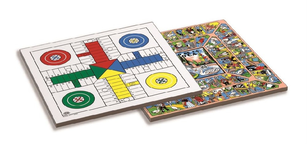 TABLERO PARCHIS-OCA DE MADERA CON ACCESORIOS