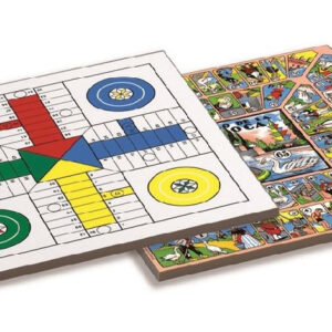 TABLERO PARCHIS-OCA DE MADERA CON ACCESORIOS