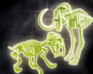ARQUEOJUGANDO SMILODON+MAMMOUTH FLUORESCENTE