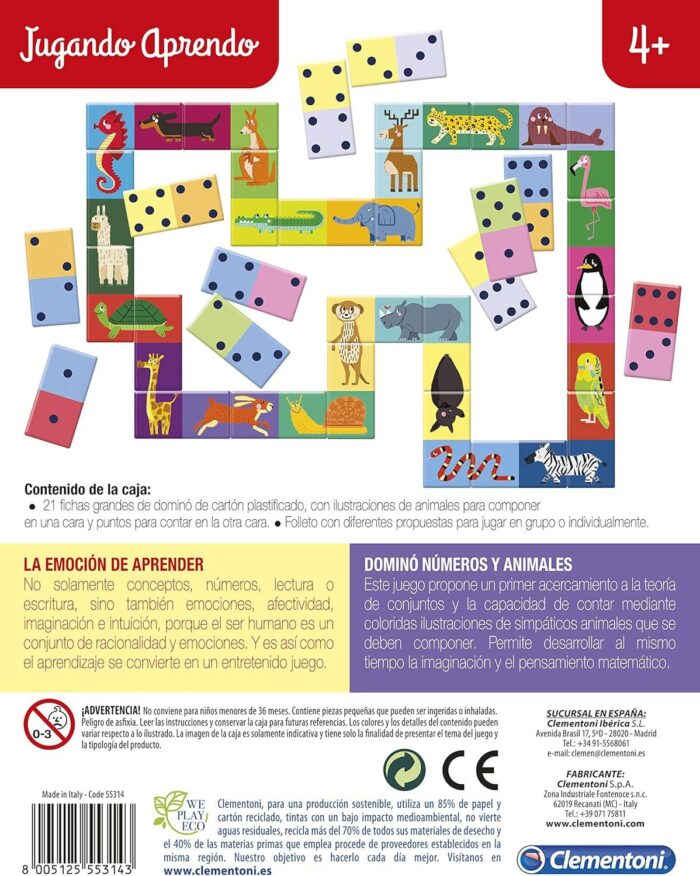 Dominó de los números y los animales - Imagen 1