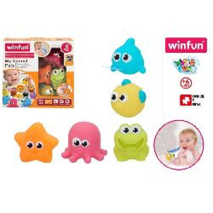 SET 5 ANIMALES PVC BAÑO 6M+ (WINFUN) - Imagen 1