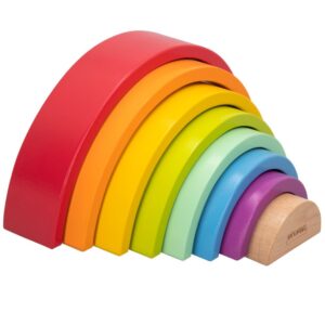 WOOMAX-JUEGO ARCOIRIS MADERA 8 PZAS +18M