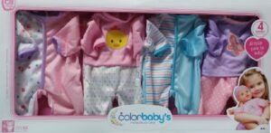 SET 4 TRAJES BEBE 41CM COLORBABY'S +24M