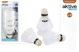 BLISTER 4 PLUMAS BADMINTON - AKTIVE SPORTS
