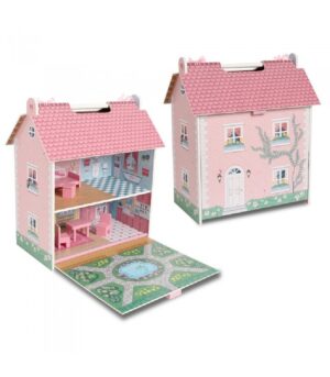 CASA DE MADERA DE MUÑECAS POCKET PORTÁTIL