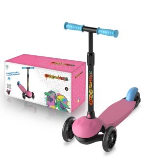 PATINETE DE 3 RUEDAS ROSA CON LUCES LED