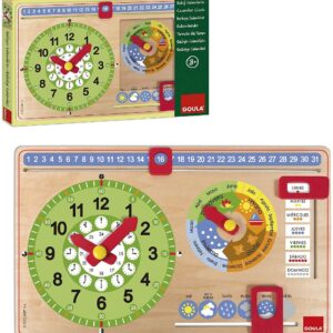 RELOJ CALENDARIO ESPAÑOL DE MADERA