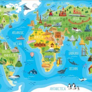 Puzzle 150 mapamundi monumentos  geopuzzles