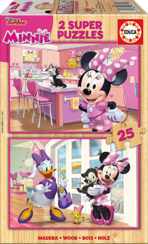 Minnie 2 Puzzles Infantiles de Madera 25 Piezas