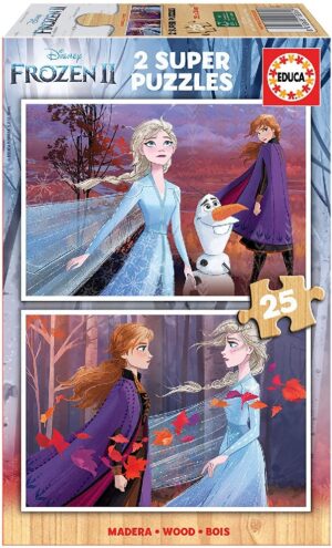 PUZZLE 2X25 PIEZAS FROZEN 2 - MADERA ECOLOGICA