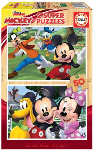 Mickey and Friends 2 Puzzles Infantiles de Madera de 50 Piezas.