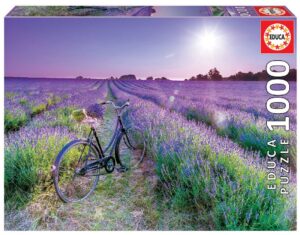 Puzzle 1000 bicicleta en campo de lavanda