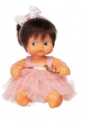 BARRIGUITAS BEBE BALLET MORENA/VESTIDO DE TUL ROSA
