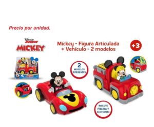 MICKEY FIGURA ARTICULADA + VEHICULO