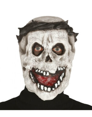 MASCARA DE CALAVERA CON CORONA DE ESPINAS LATEX