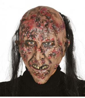 CARETA ZOMBIE INFECTADO LATEX  CON PELO