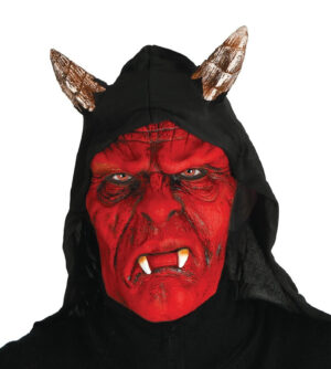 MEDIA CARETA DEMONIO LATEX CON CAPUCHA