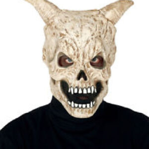 MASCARA CALAVERA CON CUERNOS LATEX